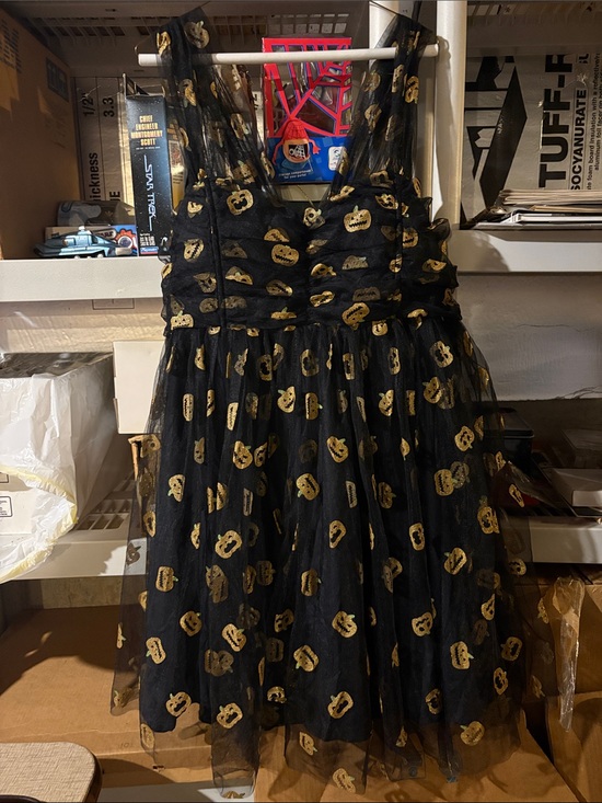 Unique Vintage Dresses & Skirts - Unique Vintage Women’s Black & Orange Pumpkin Tulle Dress sz 3X